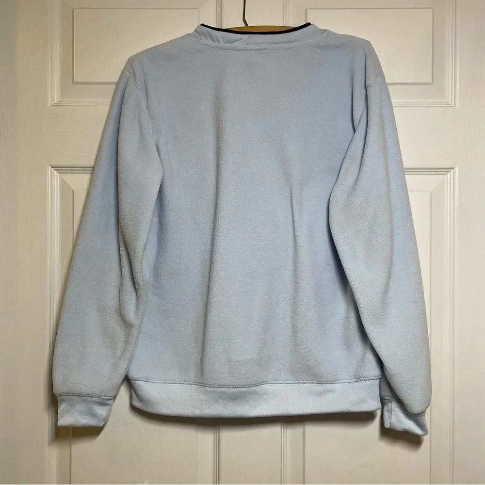 Vintage Disney Eeyore Womens Medium V neck Fleece Sweatshirt Light Blue - Picture 4 of 4